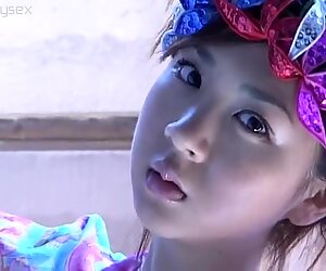 Curvy pale skin beauty Aki Hoshino loves wearing shiny lingerie