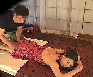 Big natural Japanese milf tits look incredible covered in oil