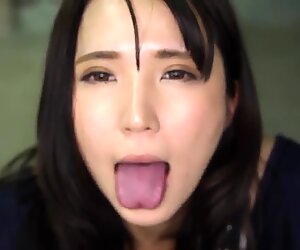 Sensual Japanese suck and swallow.