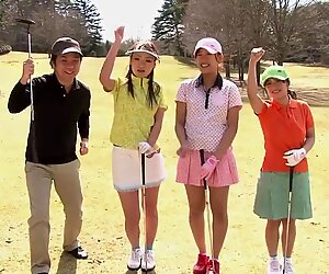 Sexy cute girls loves sucking her golf instructor's cock