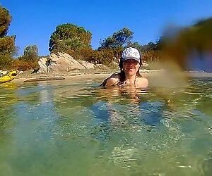 Island FUCK adventure & underwater sperm liking from vagina