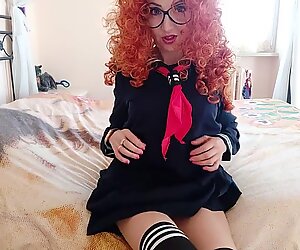 my sister hidden in the room shows herself in a video call to elderly voyeurs